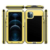 R-JUST iPhone X 360° Full Body Case Tank Hoesje + Screenprotector - Shockproof Cover Metaal Goud