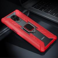 Keysion Xiaomi Mi 8 Hoesje - Magnetisch Shockproof Case Cover Cas TPU Rood + Kickstand