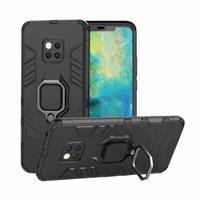 Keysion Huawei Mate 20 Pro Hoesje - Magnetisch Shockproof Case Cover Cas TPU Zwart + Kickstand