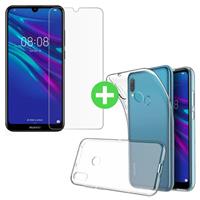 Stuff Certified Huawei Y6 2019 Transparant TPU Hoesje + Screen Protector Tempered Glass
