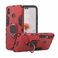 Keysion Huawei P20 Pro Hoesje - Magnetisch Shockproof Case Cover Cas TPU Rood + Kickstand