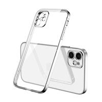 PUGB iPhone 6S Hoesje Luxe Frame Bumper - Case Cover Silicone TPU Anti-Shock Zilver