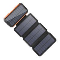 LEIK 26800mAh Draagbare Solar Powerbank 4 Zonnepanelen - Flexibele Zonne-energie Batterij Oplader 7.5W Zon Oranje