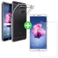 Stuff Certified Huawei P Smart Transparant TPU Hoesje + Screen Protector Tempered Glass