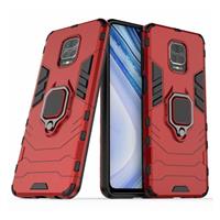 Keysion Xiaomi Redmi Note 7S Hoesje - Magnetisch Shockproof Case Cover Cas TPU Rood + Kickstand