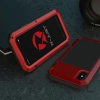 R-JUST iPhone 12 Pro 360° Full Body Case Tank Hoesje + Screenprotector - Shockproof Cover Rood