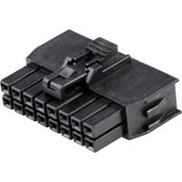 Molex 1053081216 Nano-Fit Receptacle Housing, TPA Capable, 2.50mm Pitch, Dual Row, 16 Circuits, Black, Glow-Wire Capable