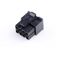 Molex 430250800 Micro-Fit 3.0 Receptacle Housing, Dual Row, 8 Circuits, UL 94V-0, Low-Halogen, Black