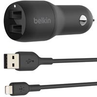 Belkin Boost℃charge™ Dual Usb Car Charger + Lightning Kabel - 24w - Zwart