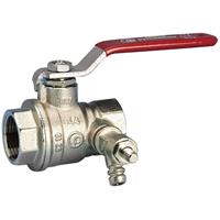 Pettinaroli F x F fullway ball valve with drain-off and Rood Staal lever
