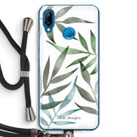 CaseCompany Tropical watercolor leaves: Huawei P20 Lite Transparant Hoesje met koord