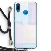 CaseCompany Square pastel: Huawei P20 Lite Transparant Hoesje met koord