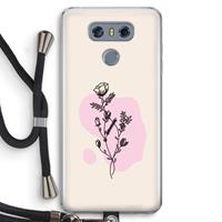 CaseCompany Roses are red: LG G6 Transparant Hoesje met koord