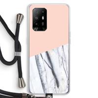 CaseCompany A touch of peach: Oppo A94 5G Transparant Hoesje met koord