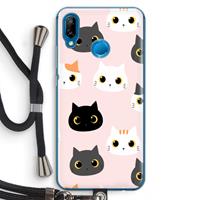 CaseCompany Katten: Huawei P20 Lite Transparant Hoesje met koord