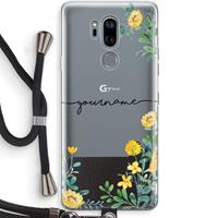 CaseCompany Gele bloemen: LG G7 Thinq Transparant Hoesje met koord