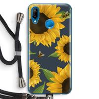 CaseCompany Sunflower and bees: Huawei P20 Lite Transparant Hoesje met koord