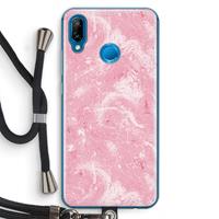 CaseCompany Abstract Painting Pink: Huawei P20 Lite Transparant Hoesje met koord