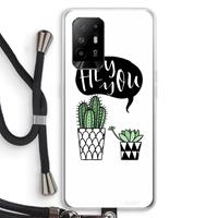 CaseCompany Hey you cactus: Oppo A94 5G Transparant Hoesje met koord