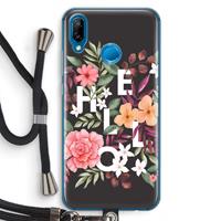 CaseCompany Hello in flowers: Huawei P20 Lite Transparant Hoesje met koord