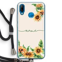 CaseCompany Zonnebloemen: Huawei P20 Lite Transparant Hoesje met koord