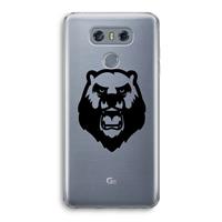CaseCompany Angry Bear (black): LG G6 Transparant Hoesje