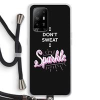 CaseCompany Sparkle quote: Oppo A94 5G Transparant Hoesje met koord