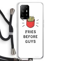 CaseCompany Fries before guys: Oppo A94 5G Transparant Hoesje met koord