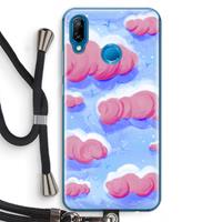 CaseCompany Roze wolken met vogels: Huawei P20 Lite Transparant Hoesje met koord