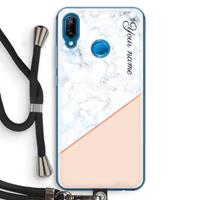 CaseCompany Marmer in stijl: Huawei P20 Lite Transparant Hoesje met koord