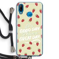 CaseCompany Don't forget to have a great day: Huawei P20 Lite Transparant Hoesje met koord