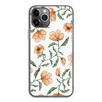 CaseCompany Peachy flowers: iPhone 11 Pro Transparant Hoesje