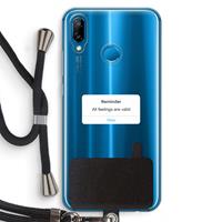 CaseCompany Reminder: Huawei P20 Lite Transparant Hoesje met koord