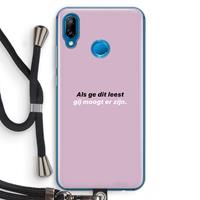 CaseCompany gij moogt er zijn: Huawei P20 Lite Transparant Hoesje met koord