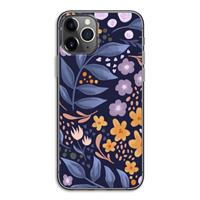 CaseCompany Flowers with blue leaves: iPhone 11 Pro Transparant Hoesje