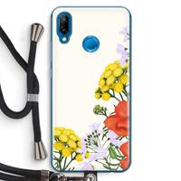 CaseCompany Wilde bloemen: Huawei P20 Lite Transparant Hoesje met koord