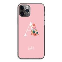 CaseCompany Pink Bouquet: iPhone 11 Pro Transparant Hoesje