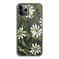 CaseCompany Wit bloemenpatroon: iPhone 11 Pro Transparant Hoesje