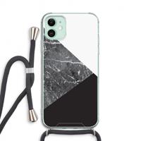 CaseCompany Combinatie marmer: iPhone 11 Transparant Hoesje met koord