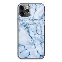 CaseCompany Blauw marmer: iPhone 11 Pro Transparant Hoesje