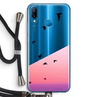 CaseCompany Fly away: Huawei P20 Lite Transparant Hoesje met koord