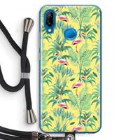 CaseCompany Flamingo party: Huawei P20 Lite Transparant Hoesje met koord