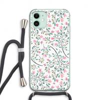 CaseCompany Sierlijke bloemen: iPhone 11 Transparant Hoesje met koord