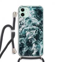 CaseCompany Zee golf: iPhone 11 Transparant Hoesje met koord