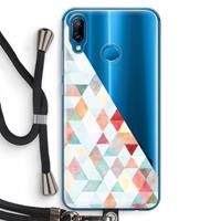 CaseCompany Gekleurde driehoekjes pastel: Huawei P20 Lite Transparant Hoesje met koord