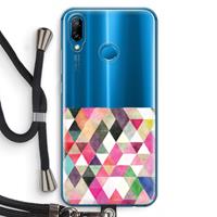 CaseCompany Gekleurde driehoekjes: Huawei P20 Lite Transparant Hoesje met koord