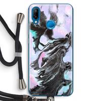 CaseCompany Pastel zwart: Huawei P20 Lite Transparant Hoesje met koord