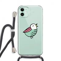 CaseCompany Birdy: iPhone 11 Transparant Hoesje met koord