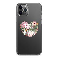 CaseCompany GRL PWR Flower: iPhone 11 Pro Transparant Hoesje