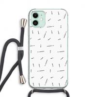 CaseCompany Hipster stripes: iPhone 11 Transparant Hoesje met koord